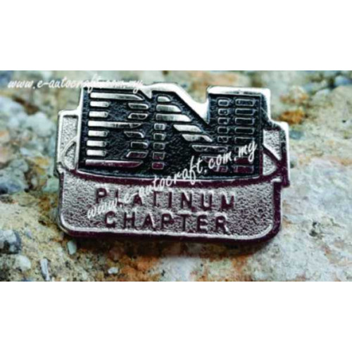 Collar Pin Silver Matt 2D Etching CP/SM_02