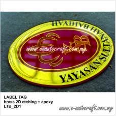 Label Tag Brass 2D Etching Gold Gloss LT/GG_02