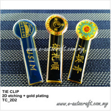 Tie Clip Gold Gloss 2D Etching  TC/GG_01