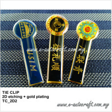 Tie Clip Gold Gloss<br>2D Etching <br>TC/GG_01