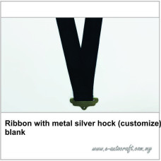 Ribbon with metal silver hock (customize)<br>blank