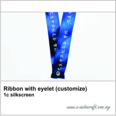 Ribbon with eyelet (customize) 1c silkscreen